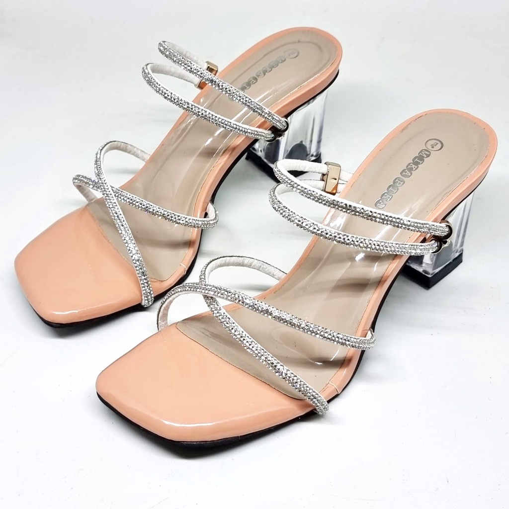 R9 Sepatu Wanita Hak Kaca Kirana Heels Strappy