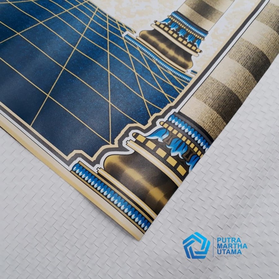 Sajadah Plastik PVC Ukuran 60x110 cm Biru-4