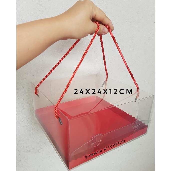 

[COD] Box Mika Tali 24x24x12cm / Clear box / Box Mika Souvenir Imlek Sangjit [COD]