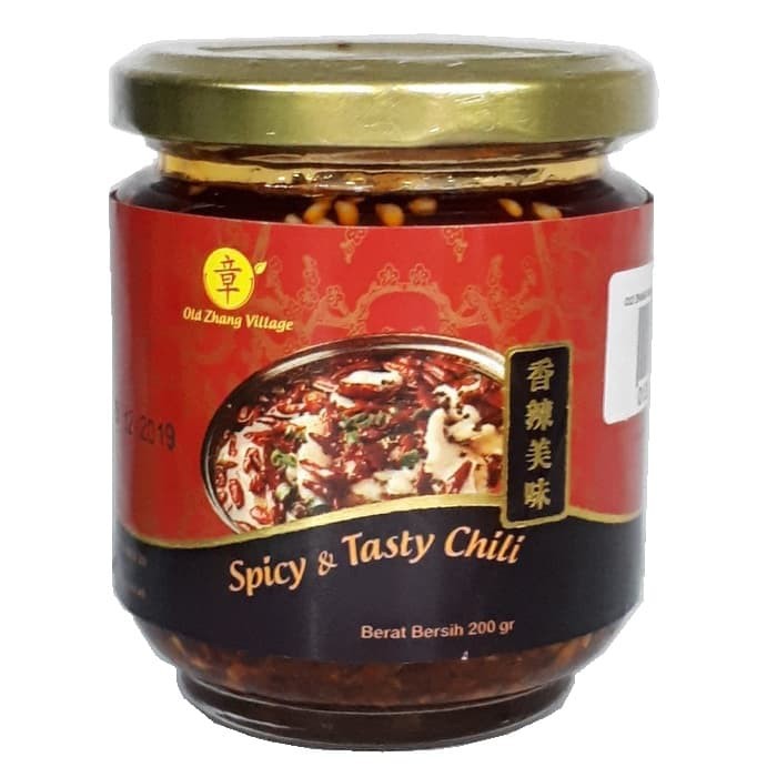 Spicy &amp; Tasty Chili Oil Old Zhang Village Cabe Dalam Minyak 200gram