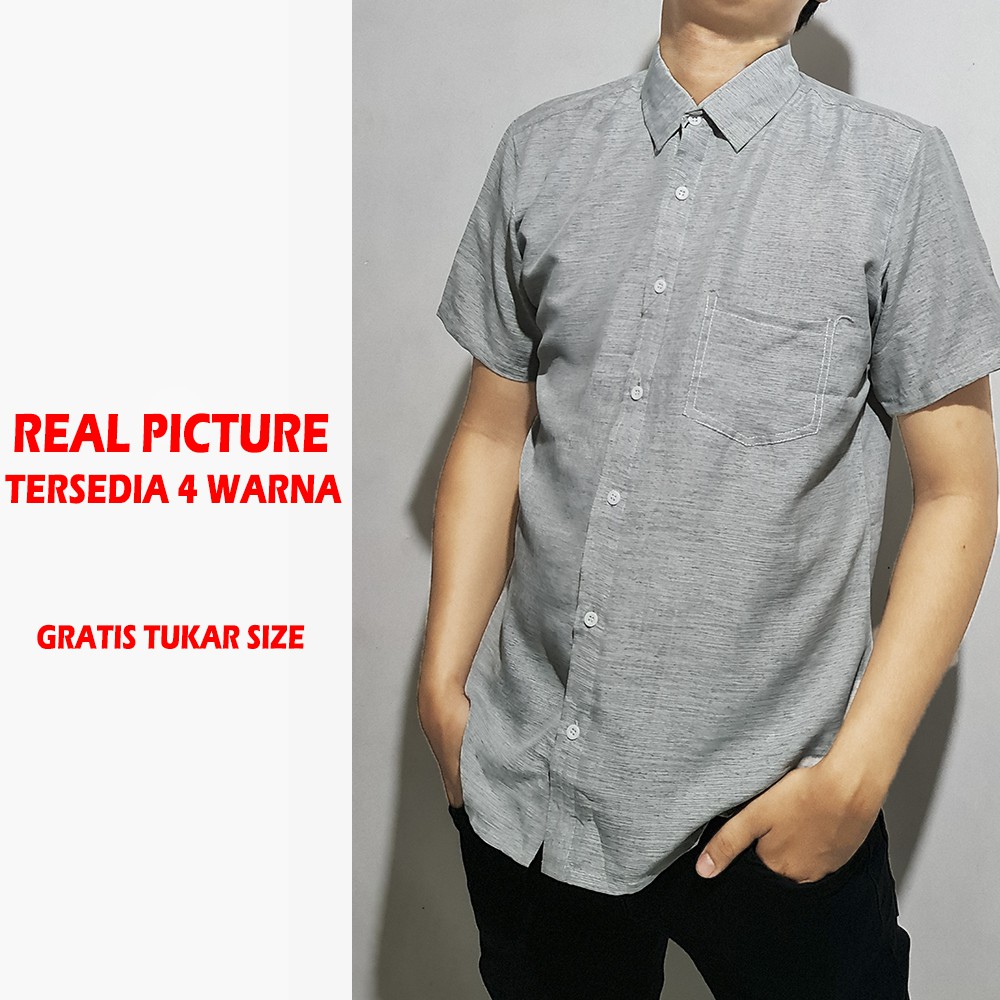 Kemeja Pria Lengan Pendek model SULTAN by Mystericous - Abu tua