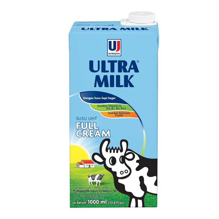 ULTRAMILK SUSU UHT 1 LITER COKLAT &amp; PUTIH / full Cream