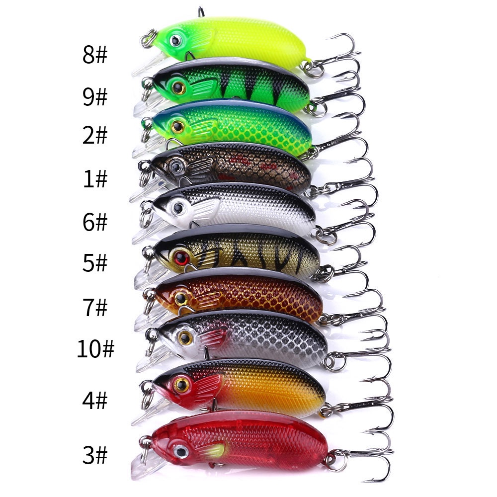 HENGJIA 10pcs Sinking Fishing Lure 5CM 6.8G Lifelike Hard Bait For Fishing Wobblers Hard Crankbait Bass Carp Fishing Tackle