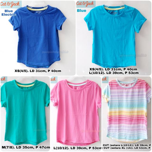 Kaos Anak Cewek Branded Cat N Jack Polos