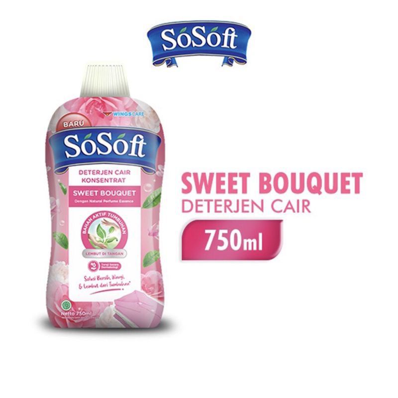 Sosoft Detergent Cair 700ml | So Soft Deterjen Cair Konsentrat