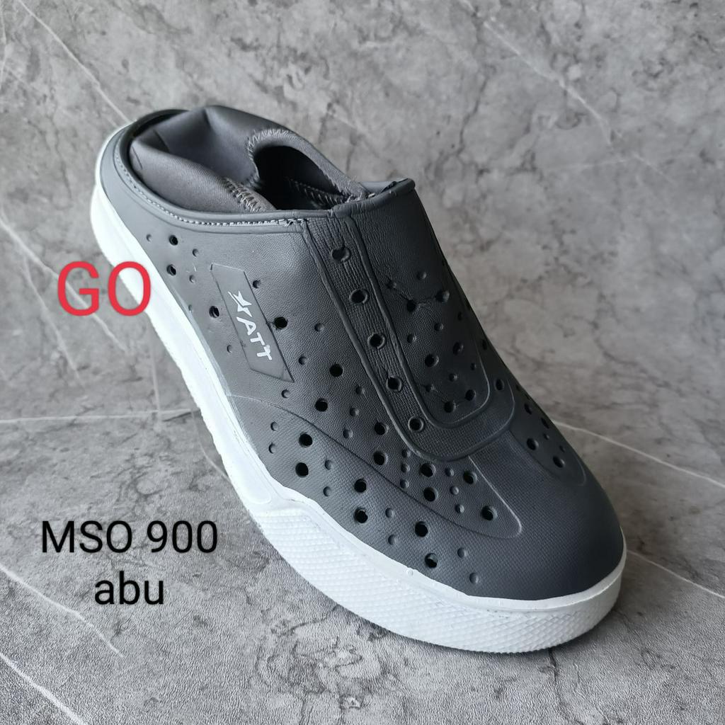 sogo ATT MSO 900 Sepatu Pria Karet Anti air Murah Kombinasi Kain Lipat Slip On Ringan Anti Slip