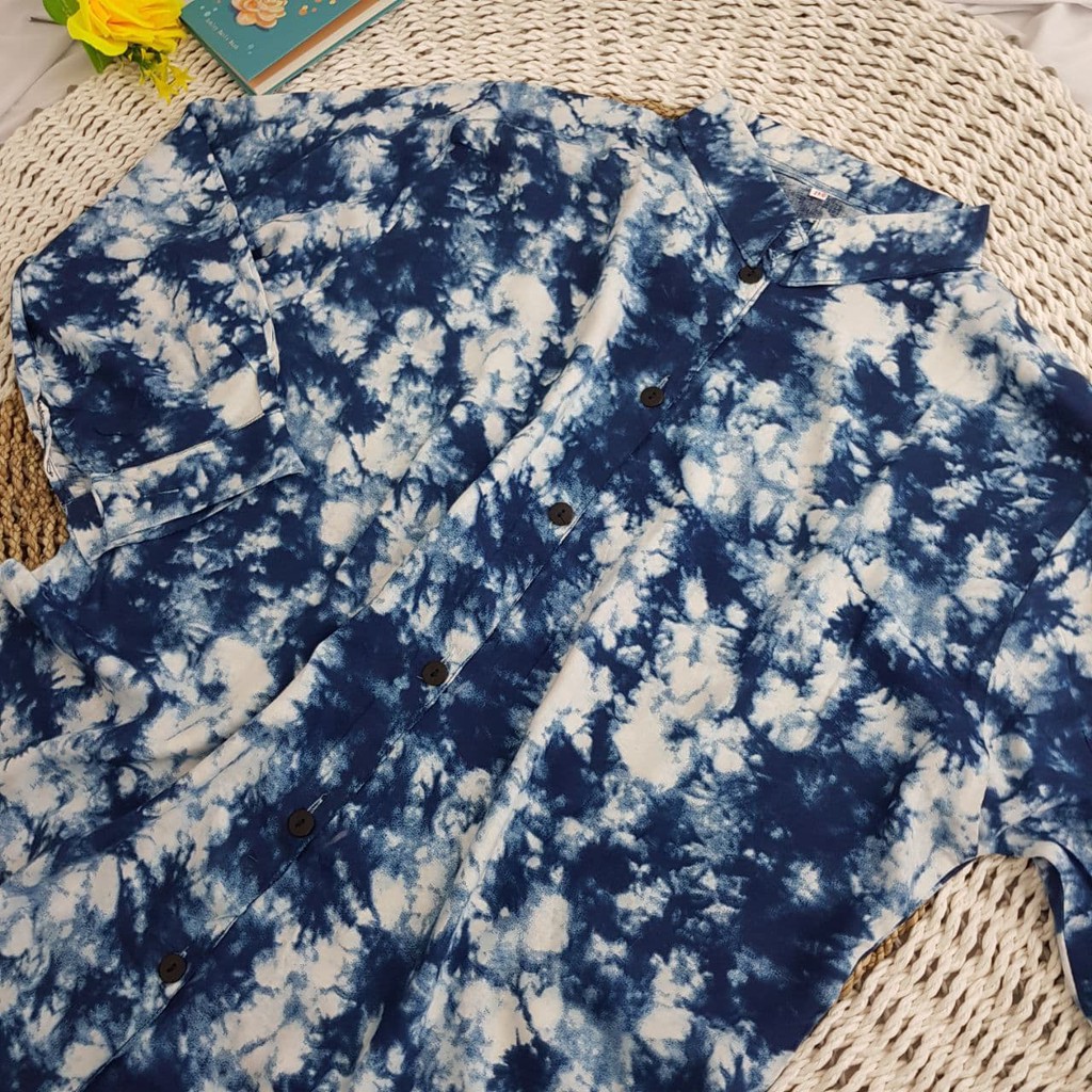 KEMEJA JUMBO BIG SIZE MOTIF RAYON TIE DYE ASAP LD 130 12 KEKINIAN (COD)