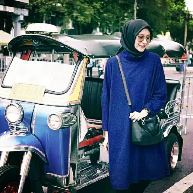 DRESS SABYAN ART KERAH TINGGI POLOS