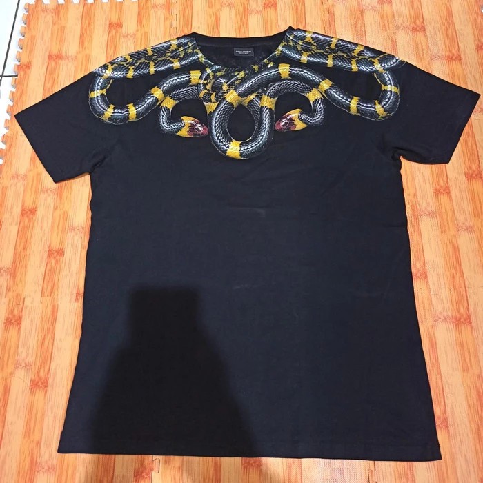 Original Authentic Kaos Marcelo Burlon Tee Sabino Snake Yellow