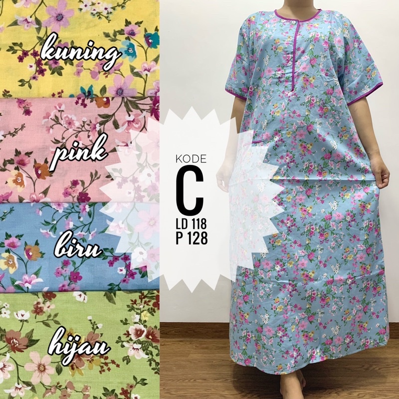 Longdress daster pendek katun jepang lokal pretty girl busui bumil-7