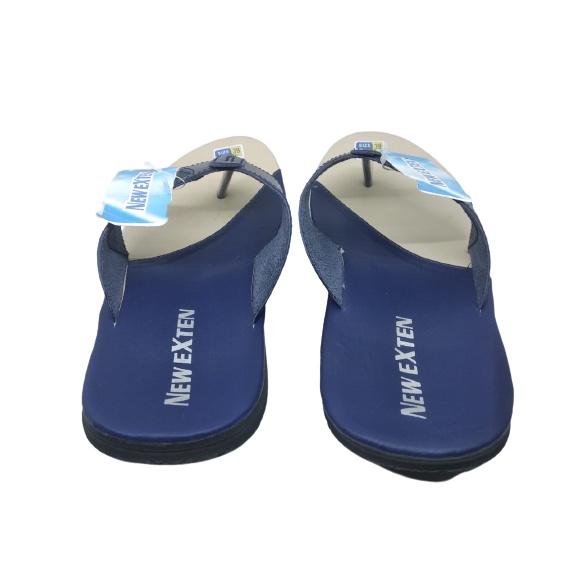 Sandal Japit Distro Pria Dewasa Warna Navy Kombinasi Crem Sendal Santai Lebaran Laki Laki