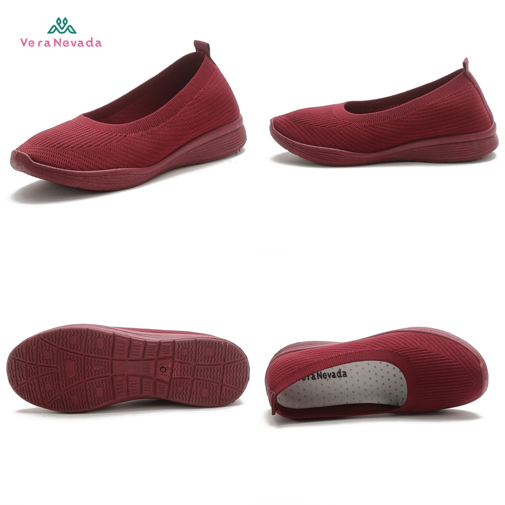 Vera Nevada Sepatu FlyKnit Flat Slip On Wanita Shoes A02-7