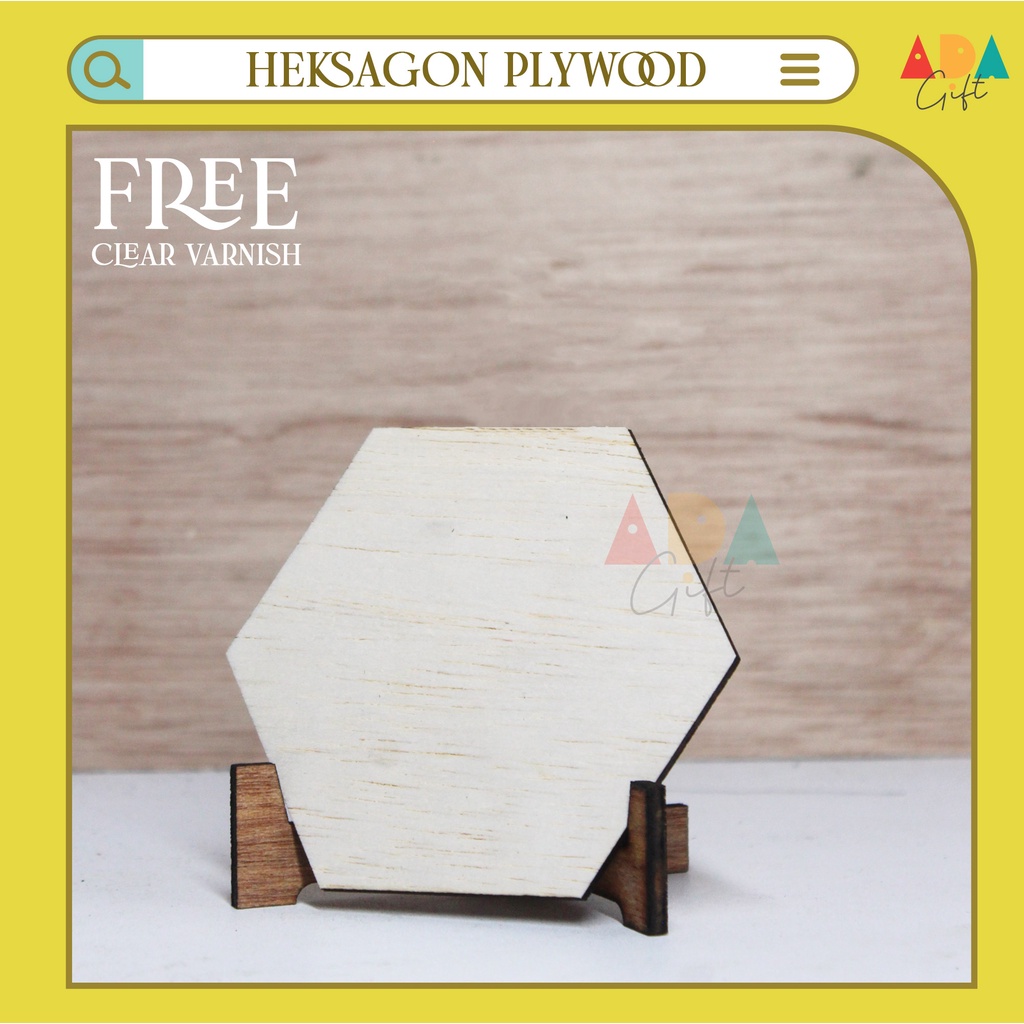 Chipboard Plywood Heksagon | Scrapbook Plywood Heksagon | Frame Plywood Heksagon | Pigura Plywood Heksagon | Dekorasi Mahar