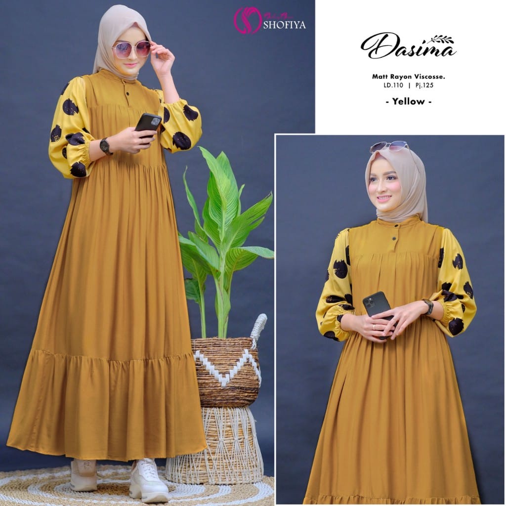 Abaya wanita dasima midi dress by shofiya