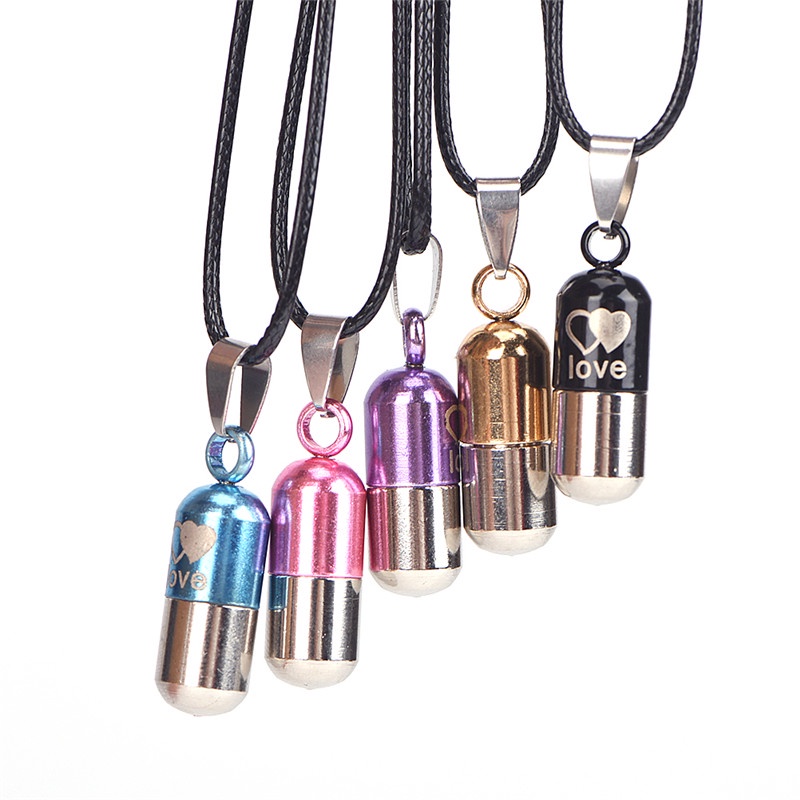 Kalung Liontin Bahan Metal Desain Guci Abu Kremasi Untuk Kenangan