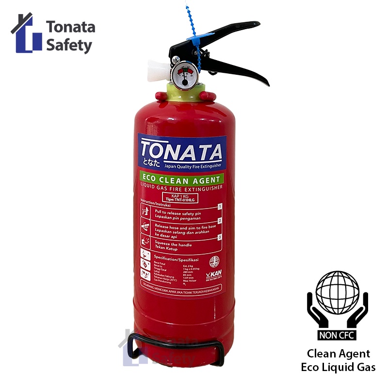 APAR 1 kg Tonata Clean Agent Eco Liquid Gas / Set Komplit