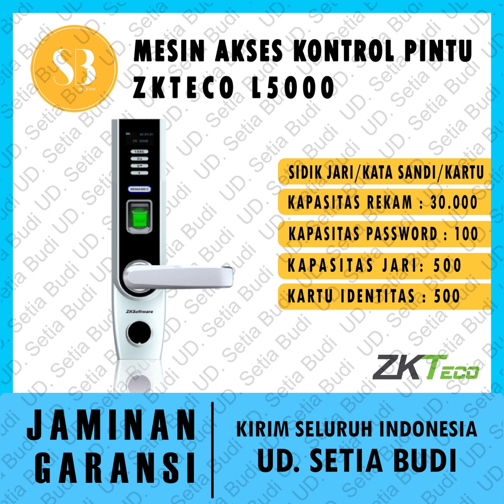 ZKTECO L5000 Kunci Pintu Elektrik L5000 Akses Kontrol Sidik Jari