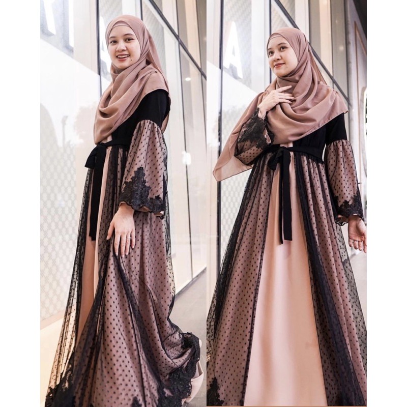 Syakira Abaya lace premium 4season hijab