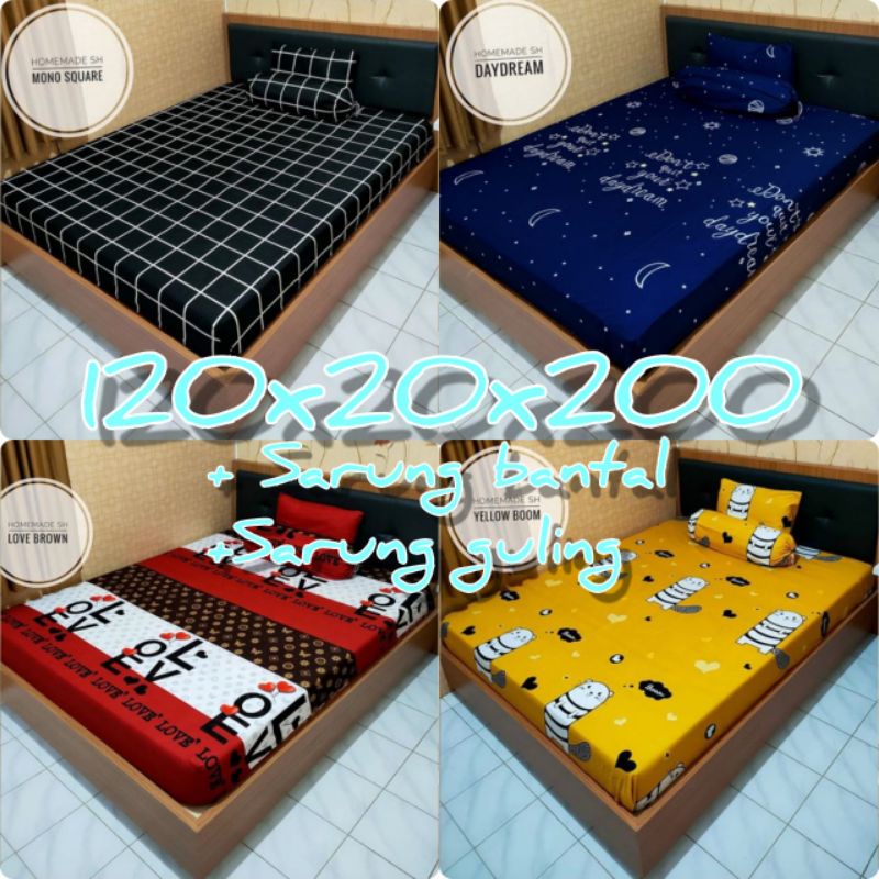 sprei homemade 120x200 seprei sprai anti luntur bahan dan kemasan premium