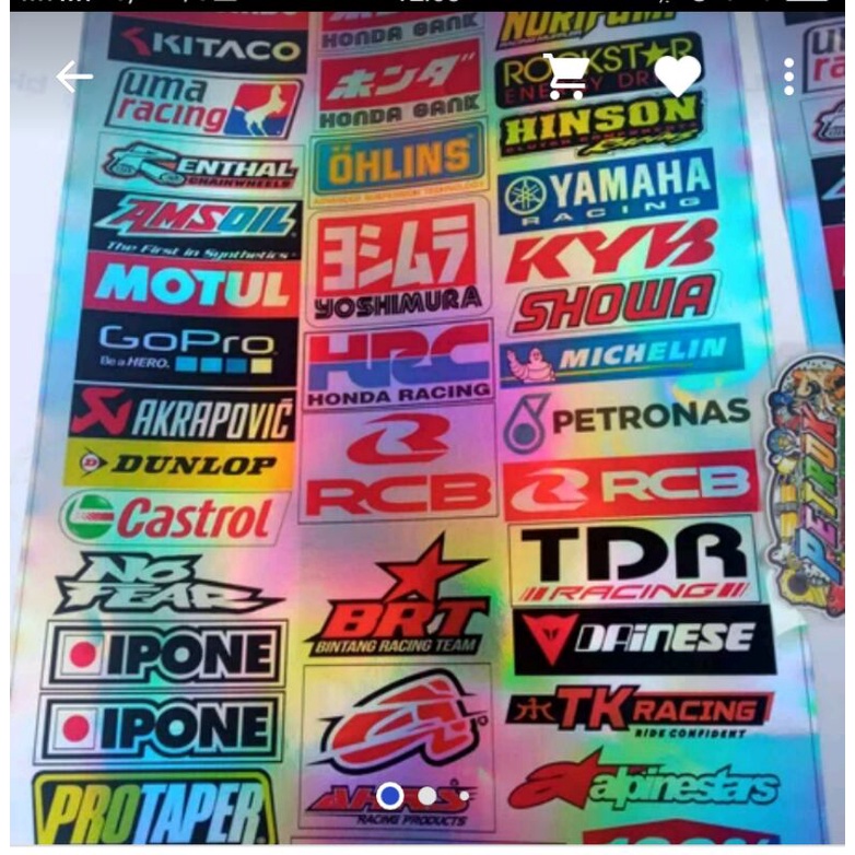 stiker motor,racing satuan,per lembar16k