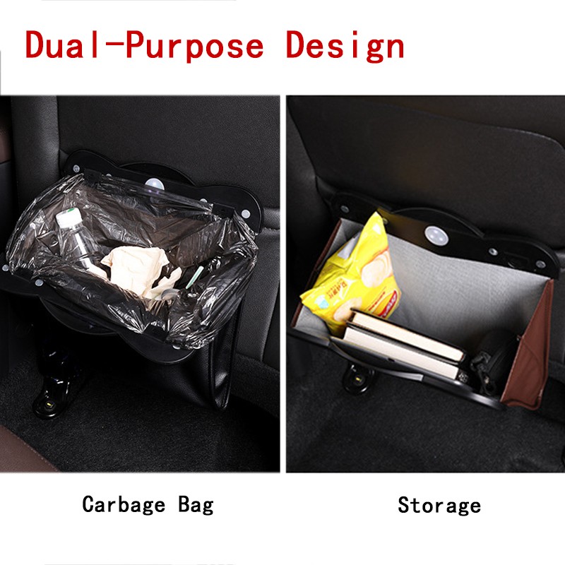 Car Organizer Seat Back Storage Bag Auto Leather Pocket Holder Car Trash Bin Garbage For Nissan Almera Grand Livina Sentra Navara Frontier Latio X-Trail Serena NV200 NV350