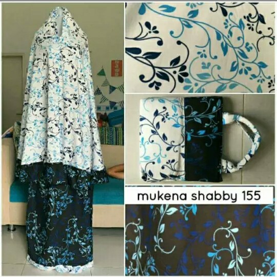 MUKENA MURAH Mukena Katun Jepang Hitam Putih