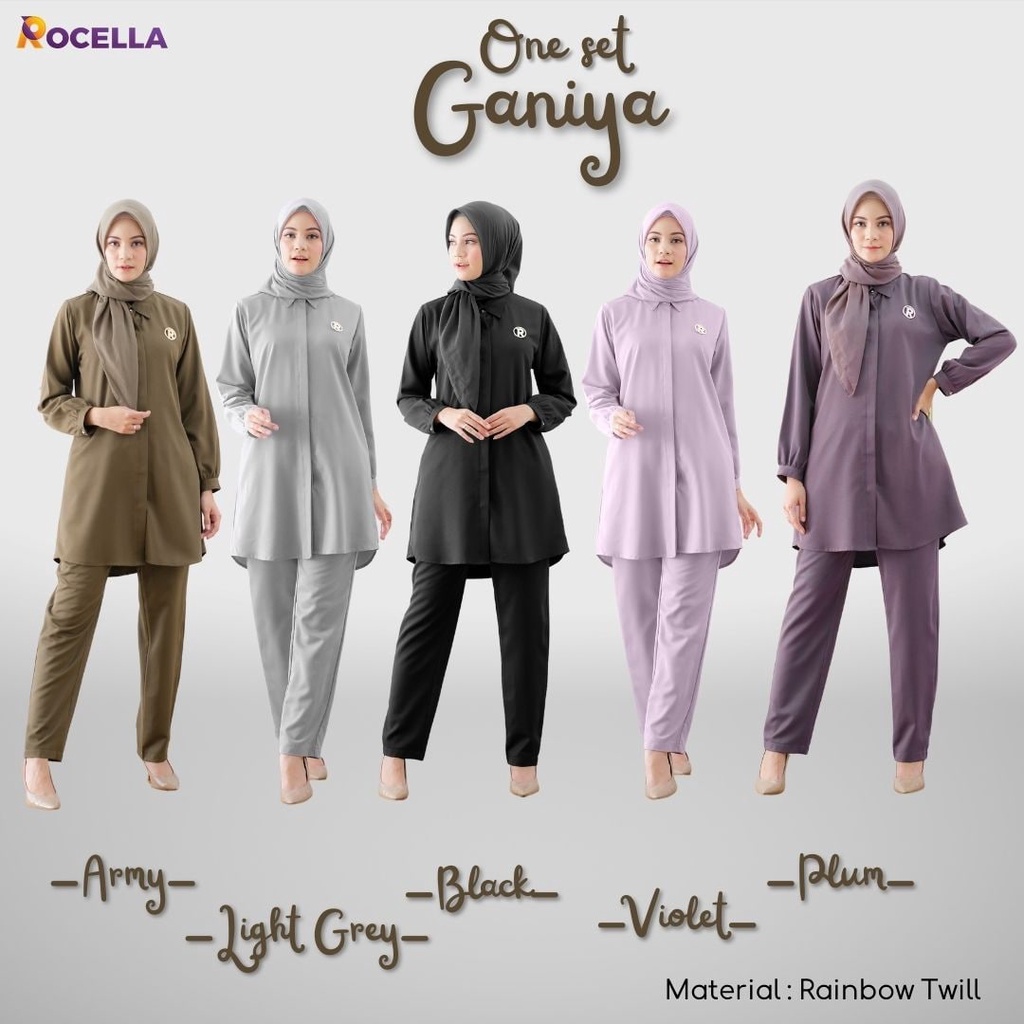 Rocella One Set Ganiya bahan Rainbow Twill