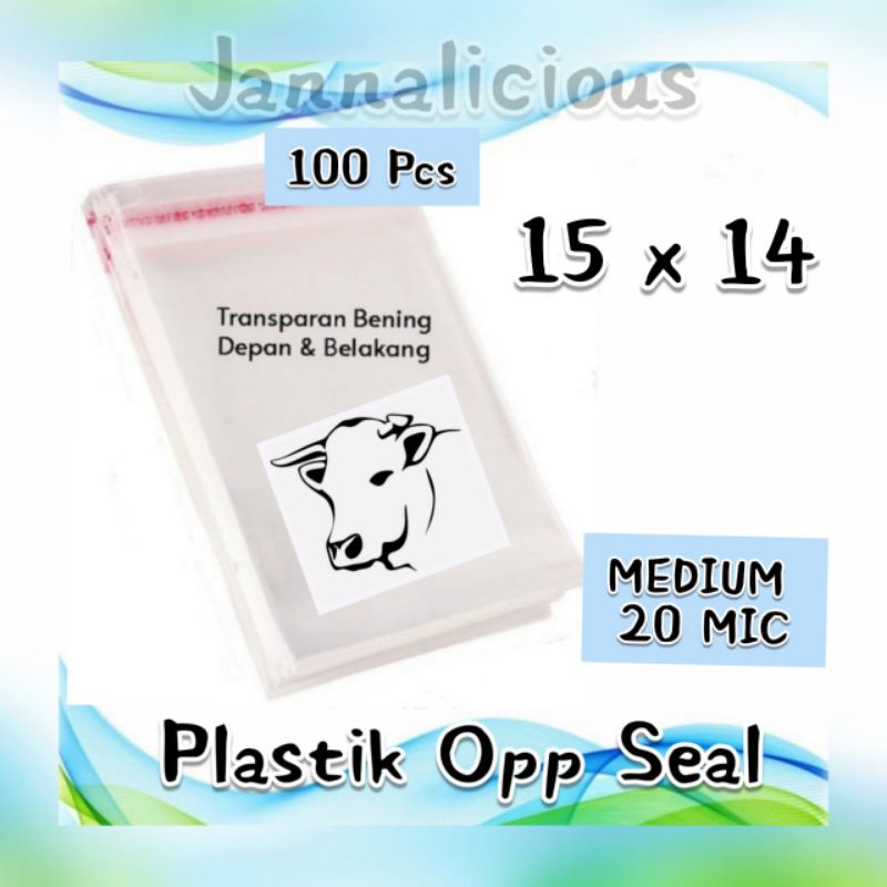 

Plastik OPP Seal Atas Uk 15x14 cm ~ ASLI 20 MICRON.