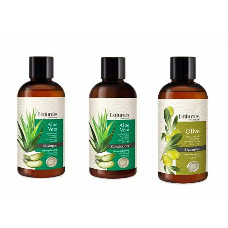 Naturals by watsons aloe vera, olive 100ml/ conditioner shampoo travel
