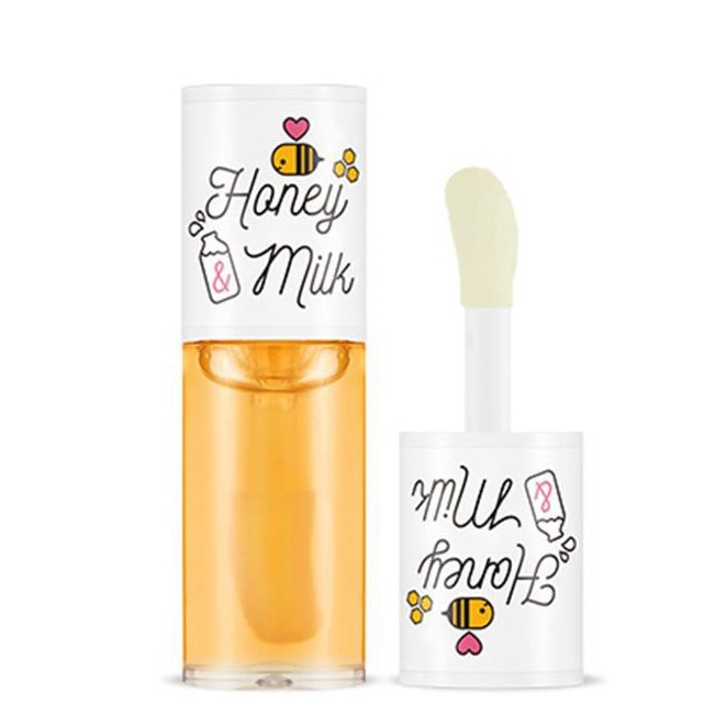 COD.FREEONG LIPGLOSS LOOKAVE LIP GLOSS HONEY & MILK NATURAL BENING OIL PELEMBAB BIBIR PINK GLOSSY