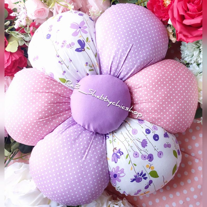 Bantal bunga bantal sofa ungu bantal cantik hiasan ungu homedecor panjangan dekorasi rumah hiasan ru