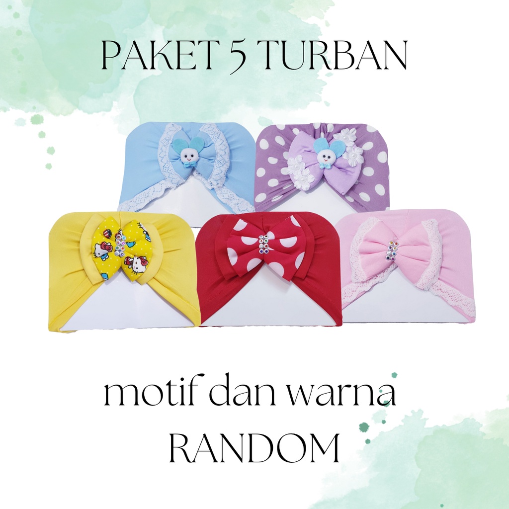 paket 5 turban bayi toko baby alicia ciput anak perempuan hemat