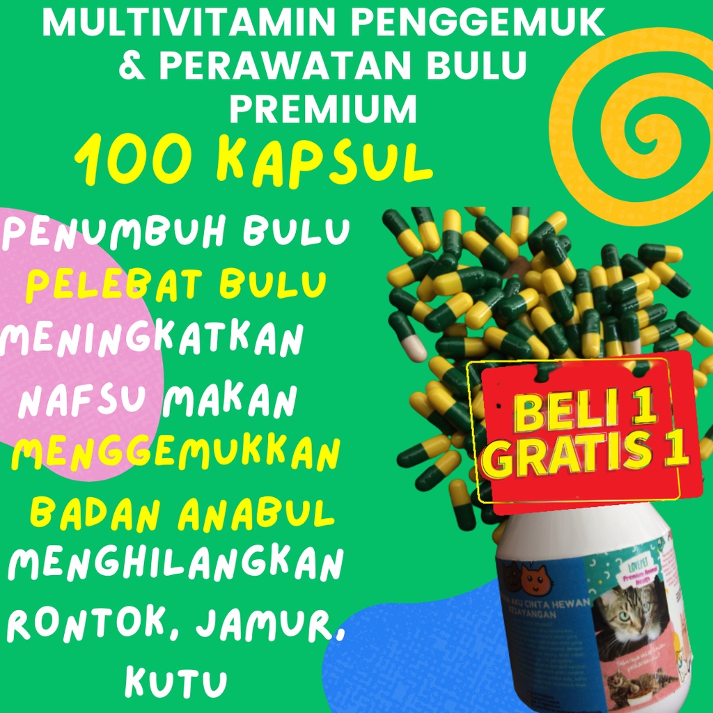 Vitamin Kucing Nafsu Makan Gendutin Lebatin Bulu & Imun Tubuh Vitamin Kucing Gemuk Dan Bulu Vitamin 