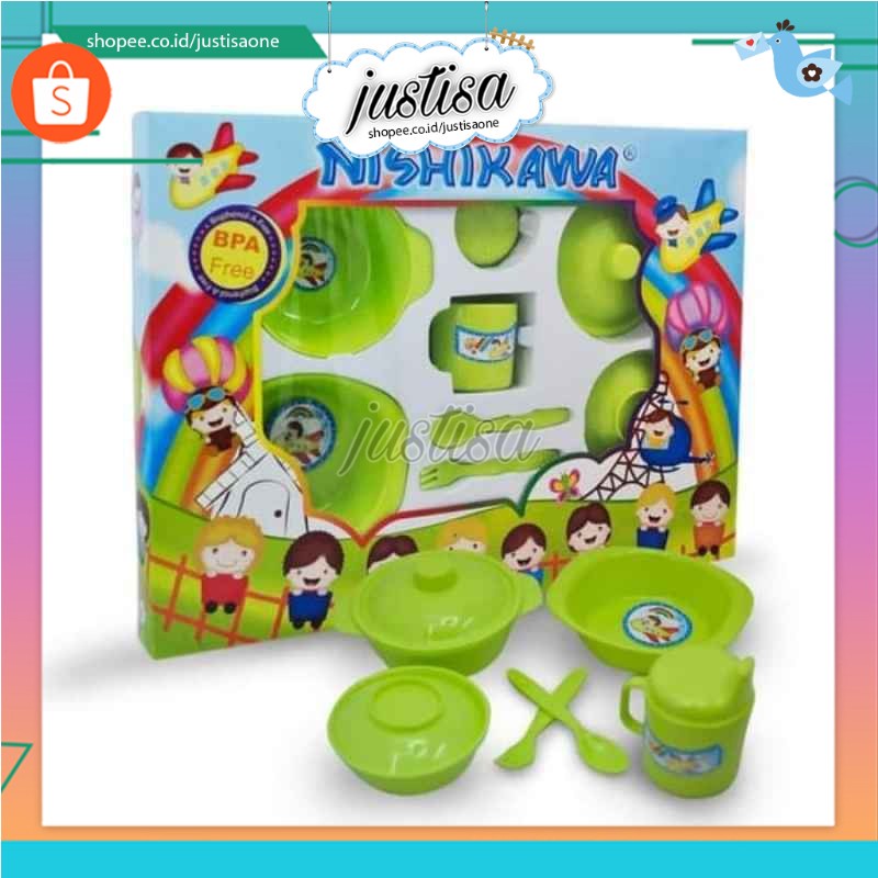 Promo !! SALE !!! Nishikawa - Feeding Set Bayi - Large / besar | Peralatan makan bayi