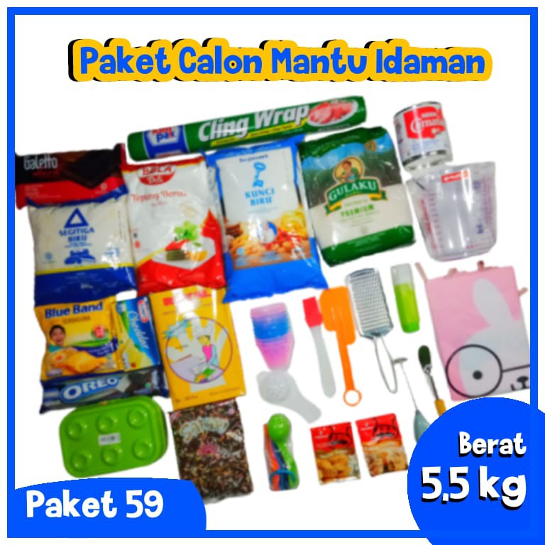

Paket No 59 Calon mantu idaman Parcel Bahan Kue Terigu Margarin Kue