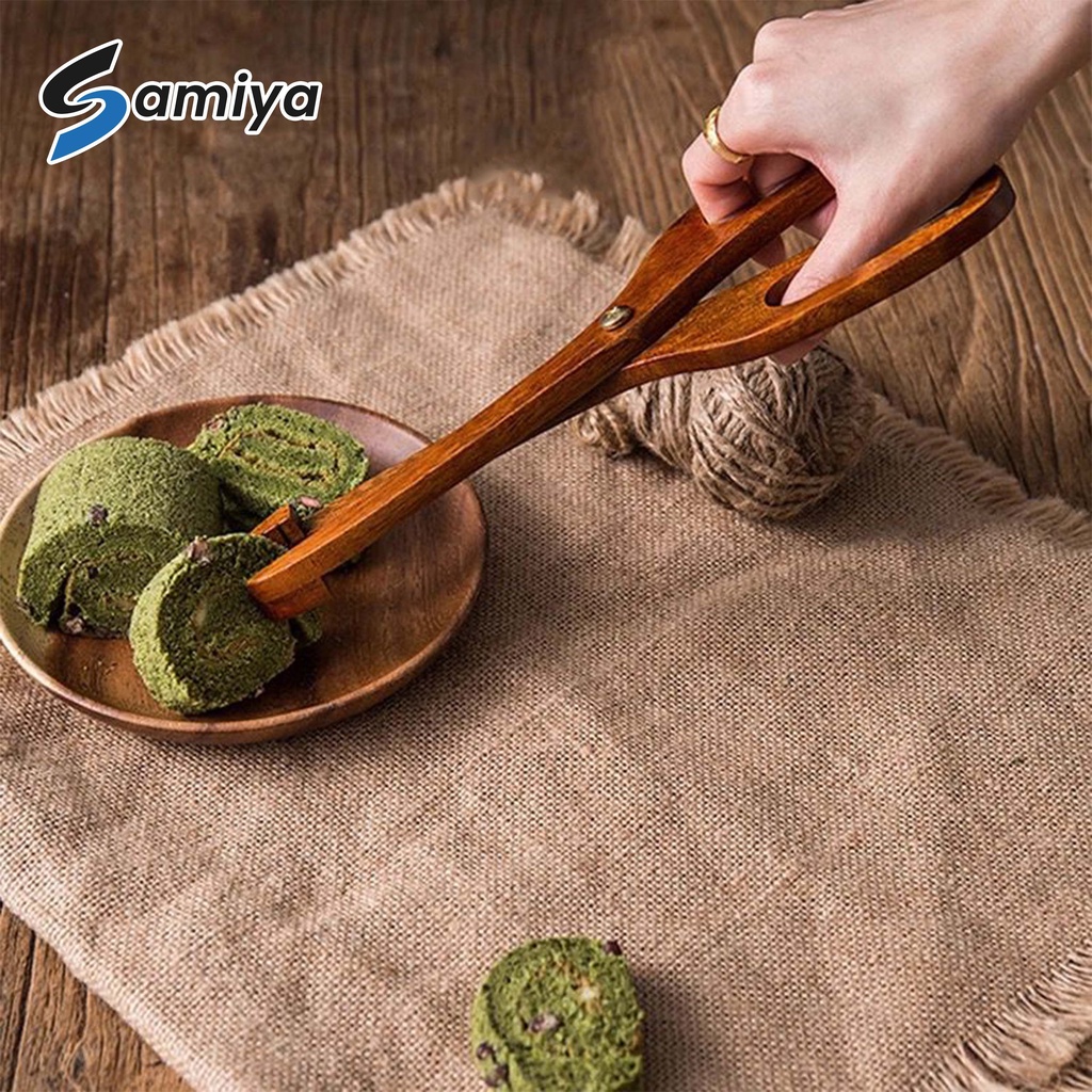 creative wooden kitchen food tong scissor / gunting kayu penjepit pencapit makanan roti snack gorengan cemilan / capitan kayu serbaguna / wood food tongs jepitan
