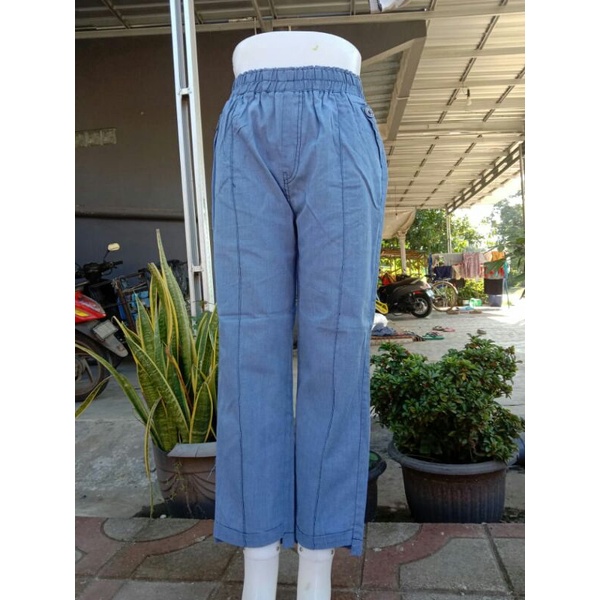 BAWAHAN WANITA CELANA BEGGY PANS GREY SEMI JEANS JUMBO BB 50-70 TERMURAH-2