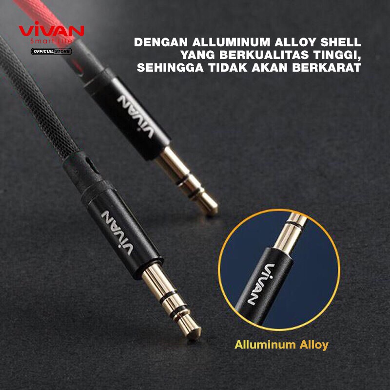 VIVAN Kabel Audio AUX 3.5mm 100cm AUX01 Garansi Resmi 1 Tahun