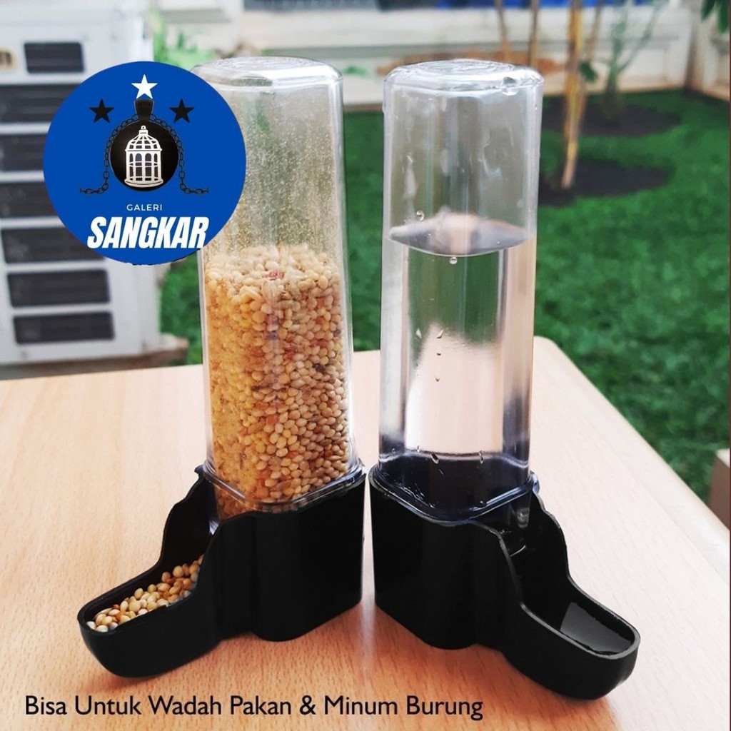 CEPUK TABUNG PANJANG DISPENSER WADAH PAKAN TEMPAT PAKAN MINUM BURUNG
