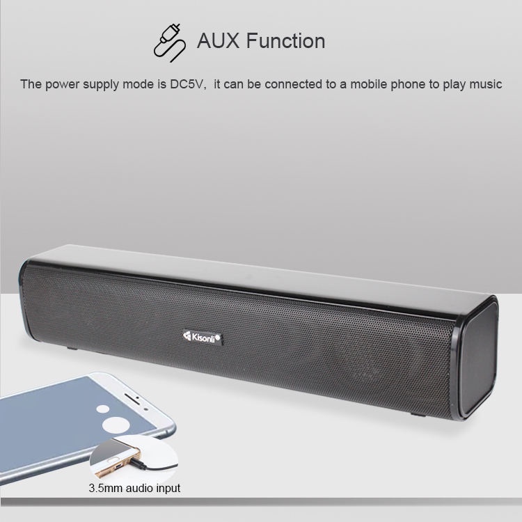 KISONLI Speaker Gaming Komputer Laptop I600 Design Long Strip With Volume Control-1