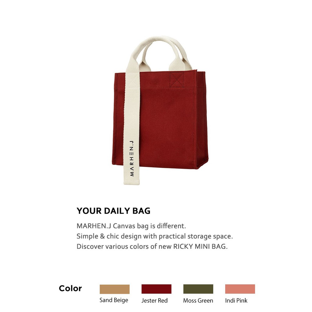 red canvas bag