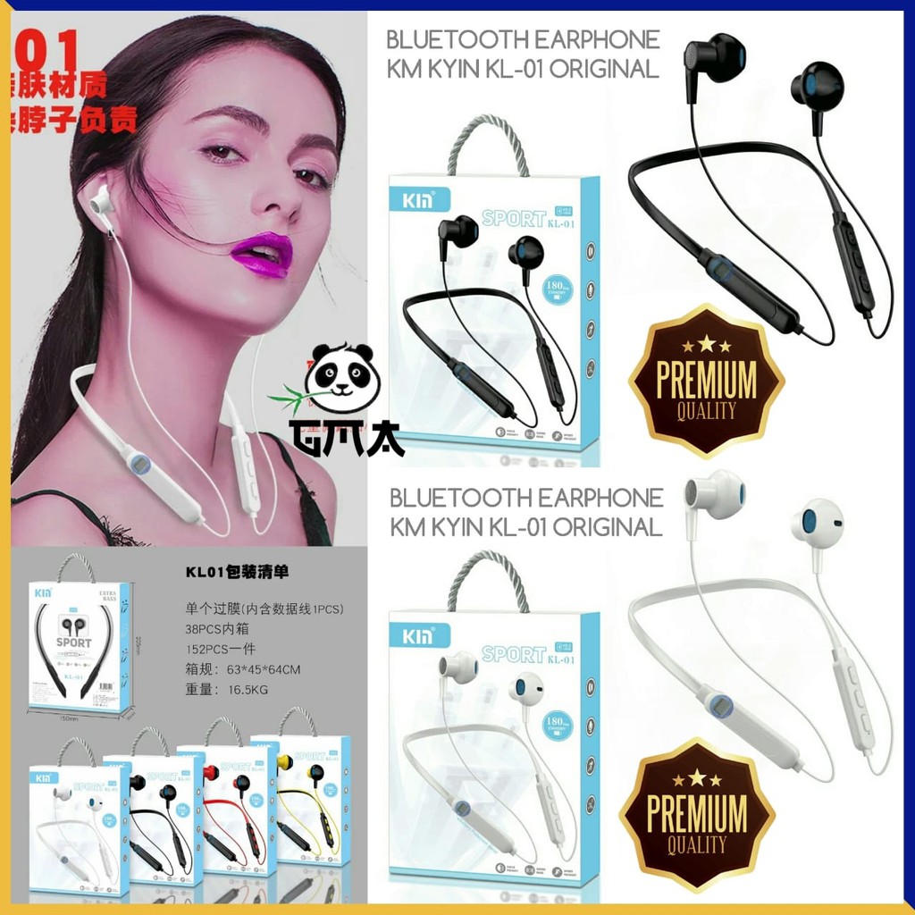 Handsfree Headset Earphone HF Bluetooth KM KYIN KL-01 & KL-02 Original Model Kalung