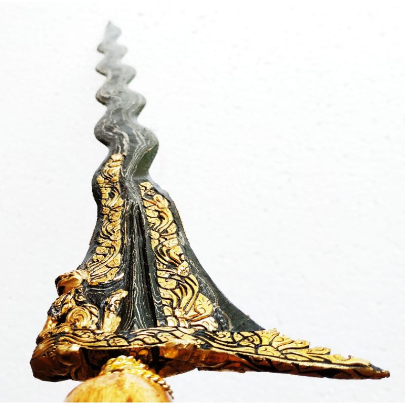 Keris Singo Barong Luk 11 Kinatah Sepuh Emas Gagah