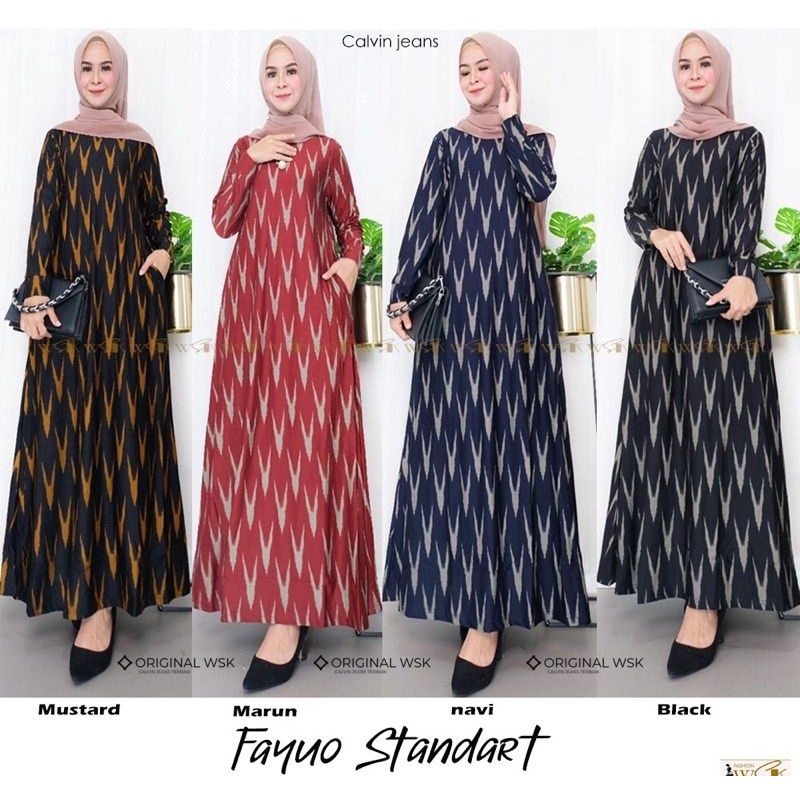 Mayra Dress - Gamis Calvin Jeans Terbaru LD110+ / Fayuo Maxy  / R.27 - 023-6593