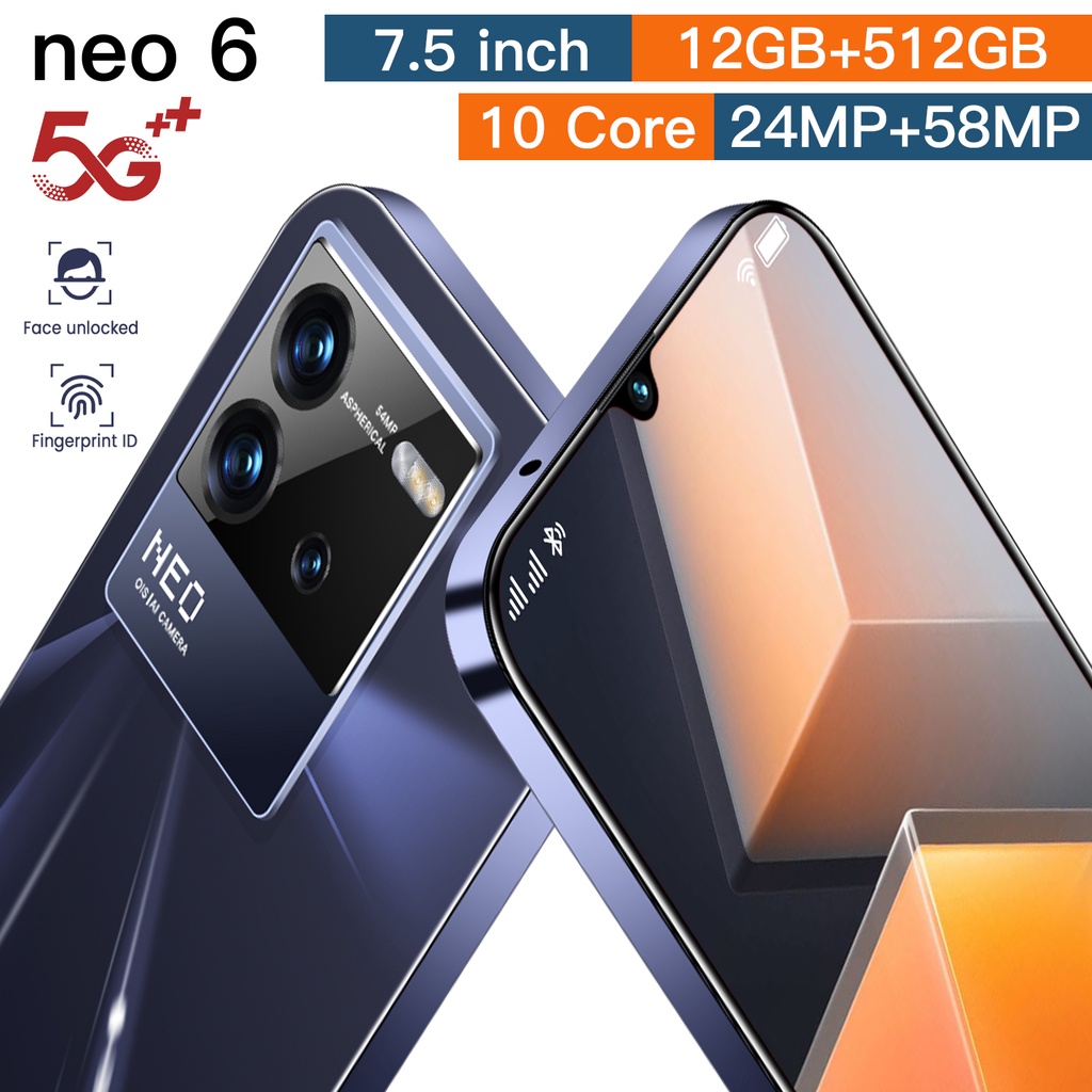 【COD+bebas biaya kirim】Hp murah Neno6 6.5 inci Ponsel baru original 5g hp android 8GB+256GB Handphon