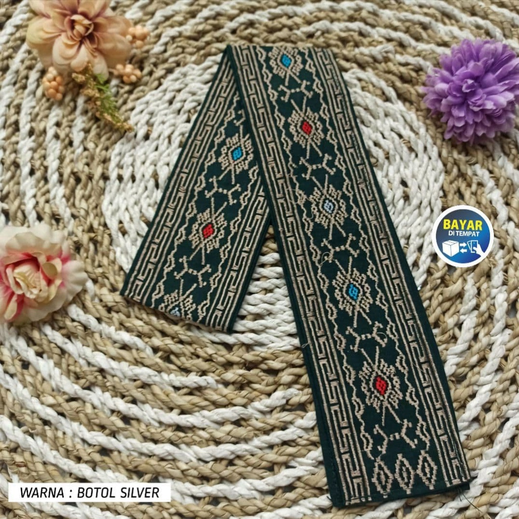 SudanBali Obi Bordir Bali Selendang Berkebaya Murah-Botol Silver