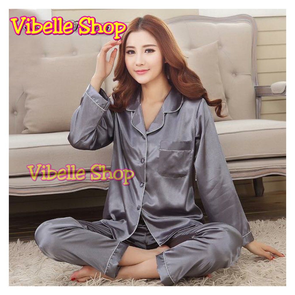 SATINPP - Vibelle Baju Tidur Piyama Satin Silky Velvet Premium Wanita-5