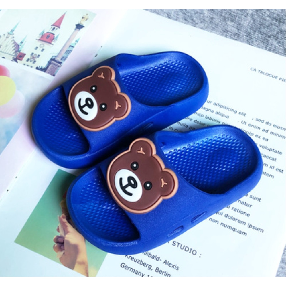 Sandal slop anak motif beruang dan kelinci