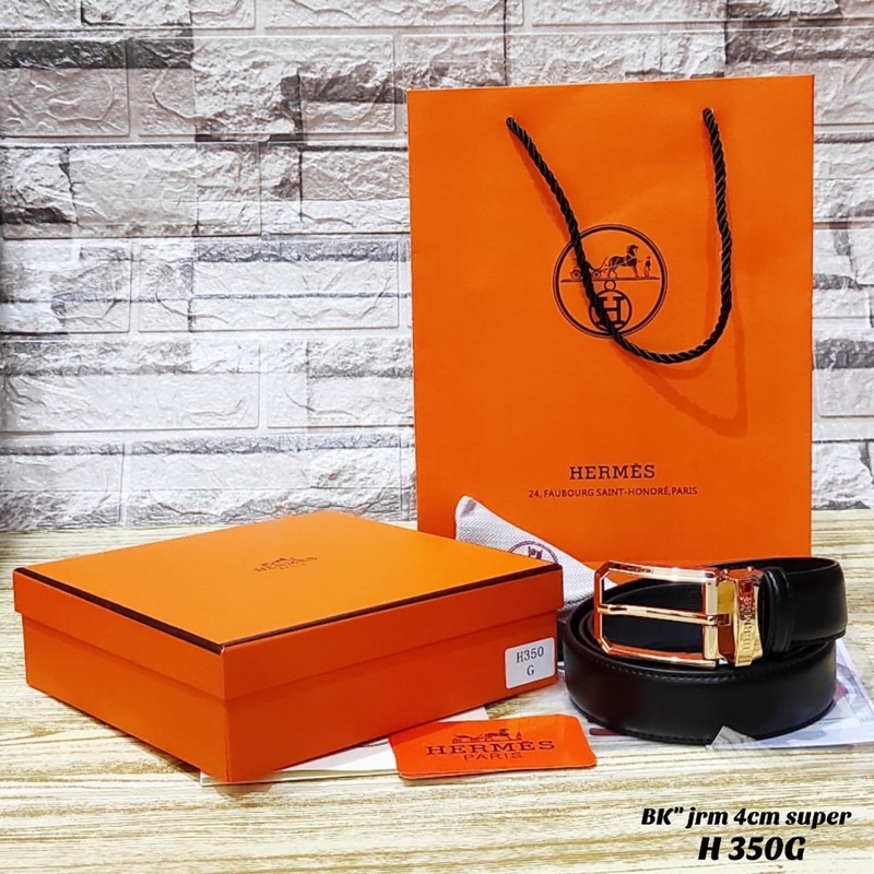 Belt pria wanita H3RMEZ imporrt kulit asli sabuk pria wanita branded