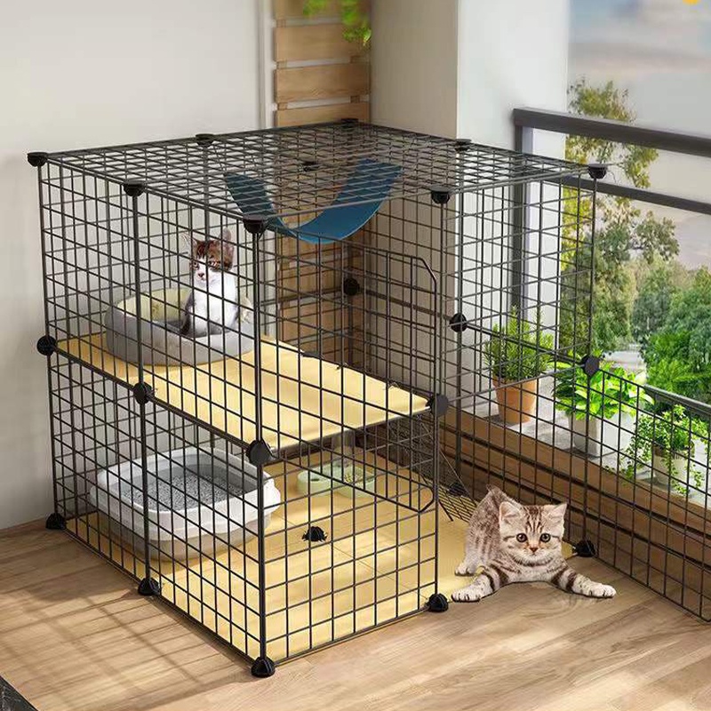 olla DIY Kandang Hewan Peliharaan / Kandang Kucing / Kandang Anjing / Kandang Kelinci / Kandang Hamster /  Pagar Besi-set lengkap-2